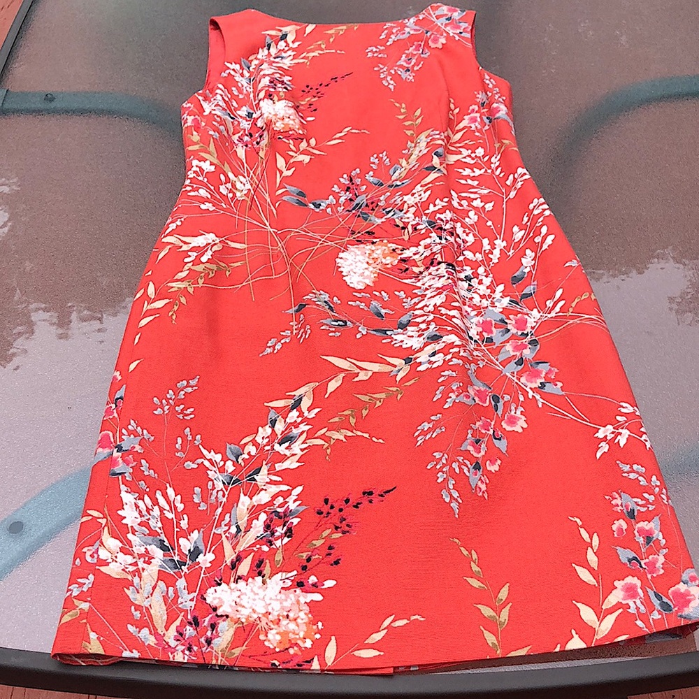 Talbots Bright Floral Sheath Dress, Size 2P, Excellent Condition.